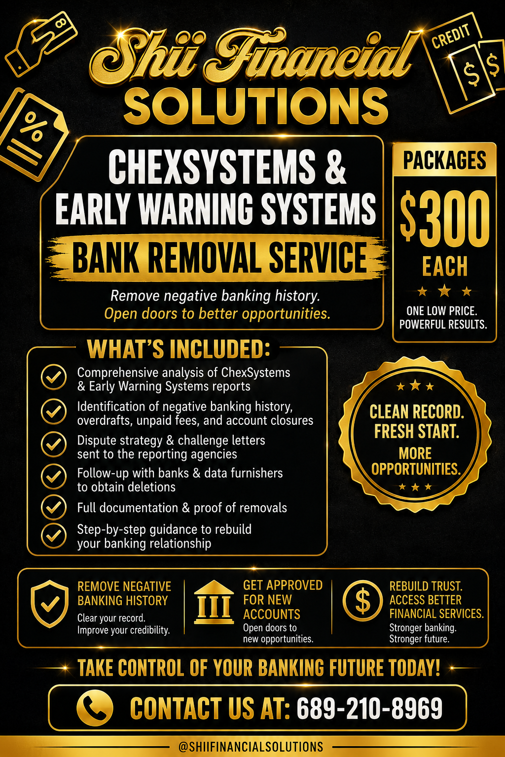 Chex Systems & Early Warning Removal Bundle