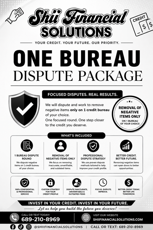 One Bureau Only Dispute Package